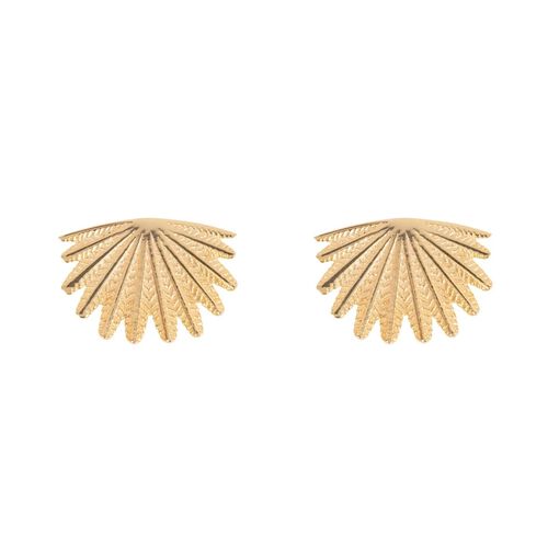 Boh Runga Mini Fan Tail Studs Gold Plate
